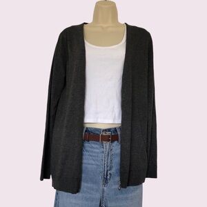 MICHAEL KORS V-Neck Cardigan Sweater Medium Gray Fall